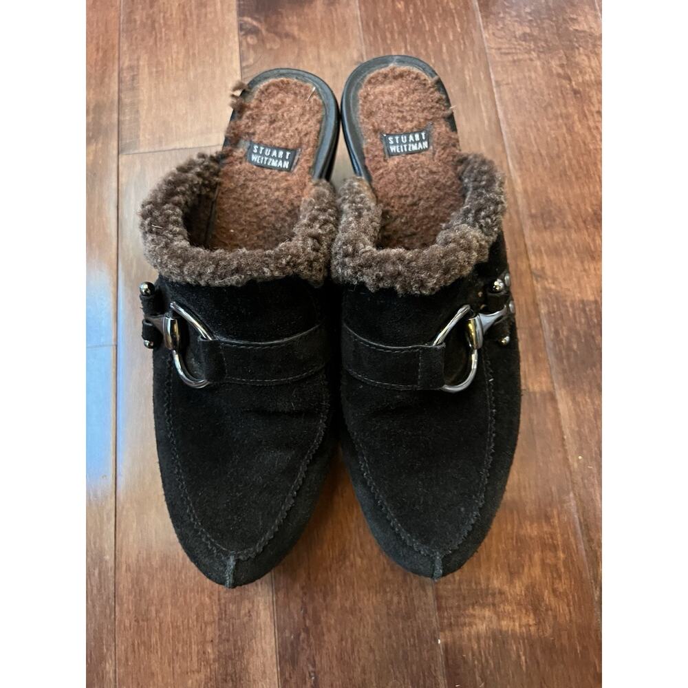 Vintage Y2K Stuart Weitzman Circuit Cola Sport Suede Black Clog Women’s 8 - Picture 3 of 10